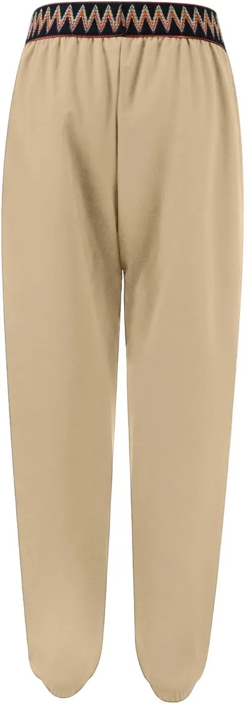 ADHOWBEW Capri Pants for Women Wide Leg Cotton Lounge Dressy Trendy Flowy Casual Drawstring Comfy Bottoms with Pockets