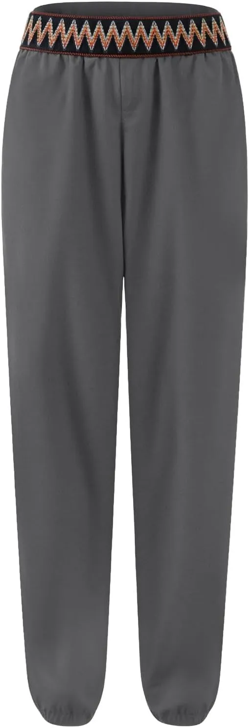 ADHOWBEW Capri Pants for Women Wide Leg Cotton Lounge Dressy Trendy Flowy Casual Drawstring Comfy Bottoms with Pockets