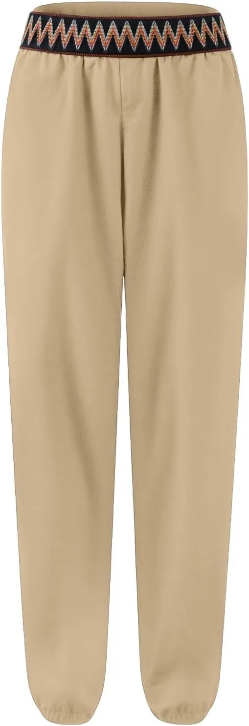 ADHOWBEW Capri Pants for Women Wide Leg Cotton Lounge Dressy Trendy Flowy Casual Drawstring Comfy Bottoms with Pockets