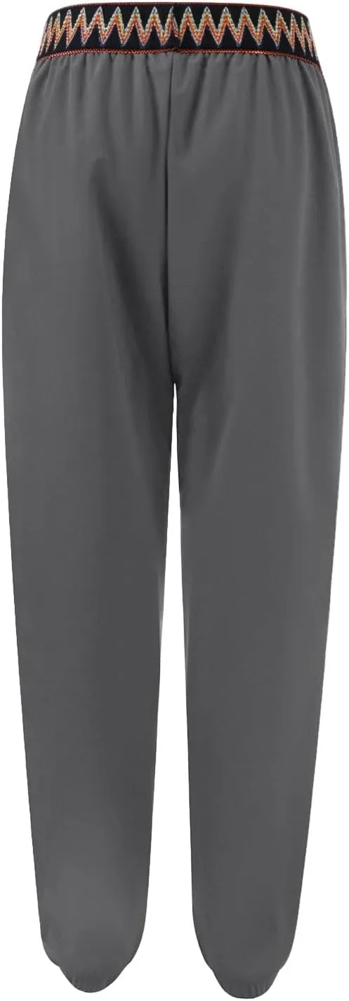 ADHOWBEW Capri Pants for Women Wide Leg Cotton Lounge Dressy Trendy Flowy Casual Drawstring Comfy Bottoms with Pockets