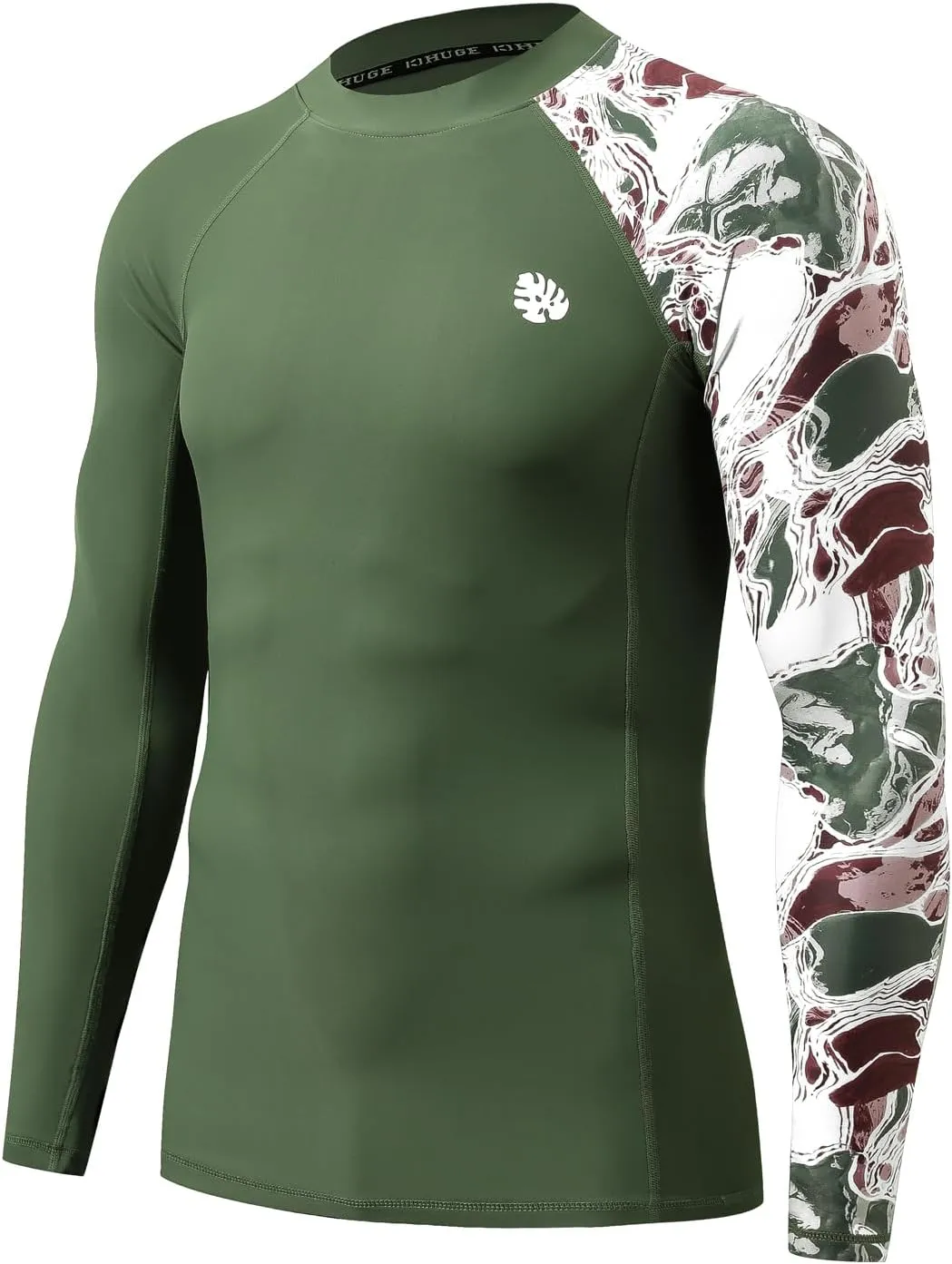 ADOREISM Men's Rash Guard Long Sleeves UPF 50  Sun Protection Compression Swim Shirts for Men