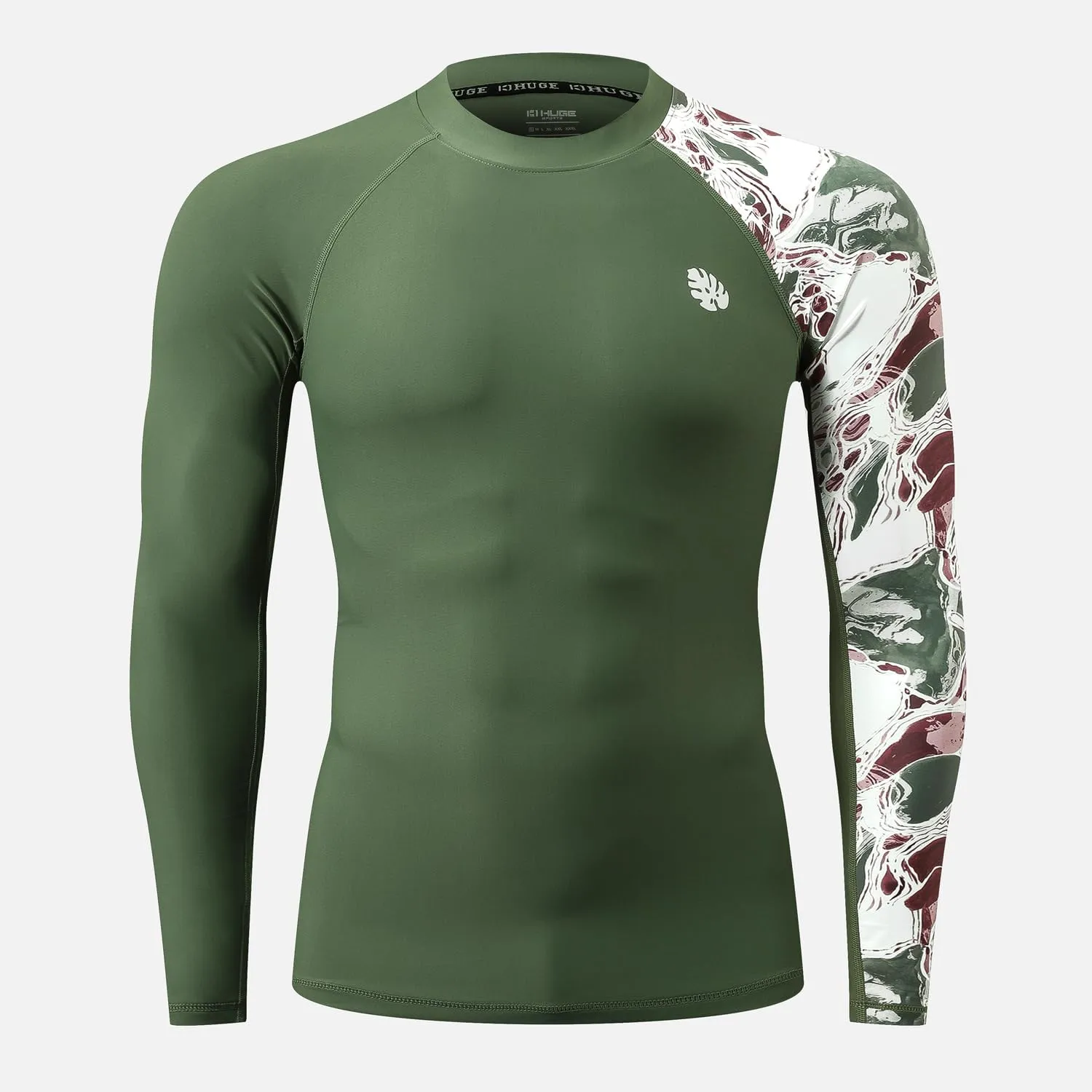 ADOREISM Men's Rash Guard Long Sleeves UPF 50  Sun Protection Compression Swim Shirts for Men