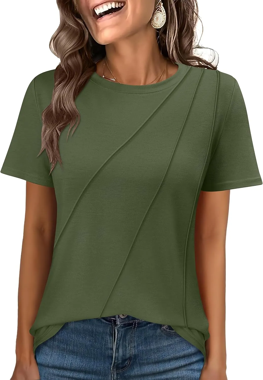 ANRABESS Womens Summer Tops Workout Shirts Beach Vacation Outfits Business Tshirts Dressy Fashion Spring Clothes 2025