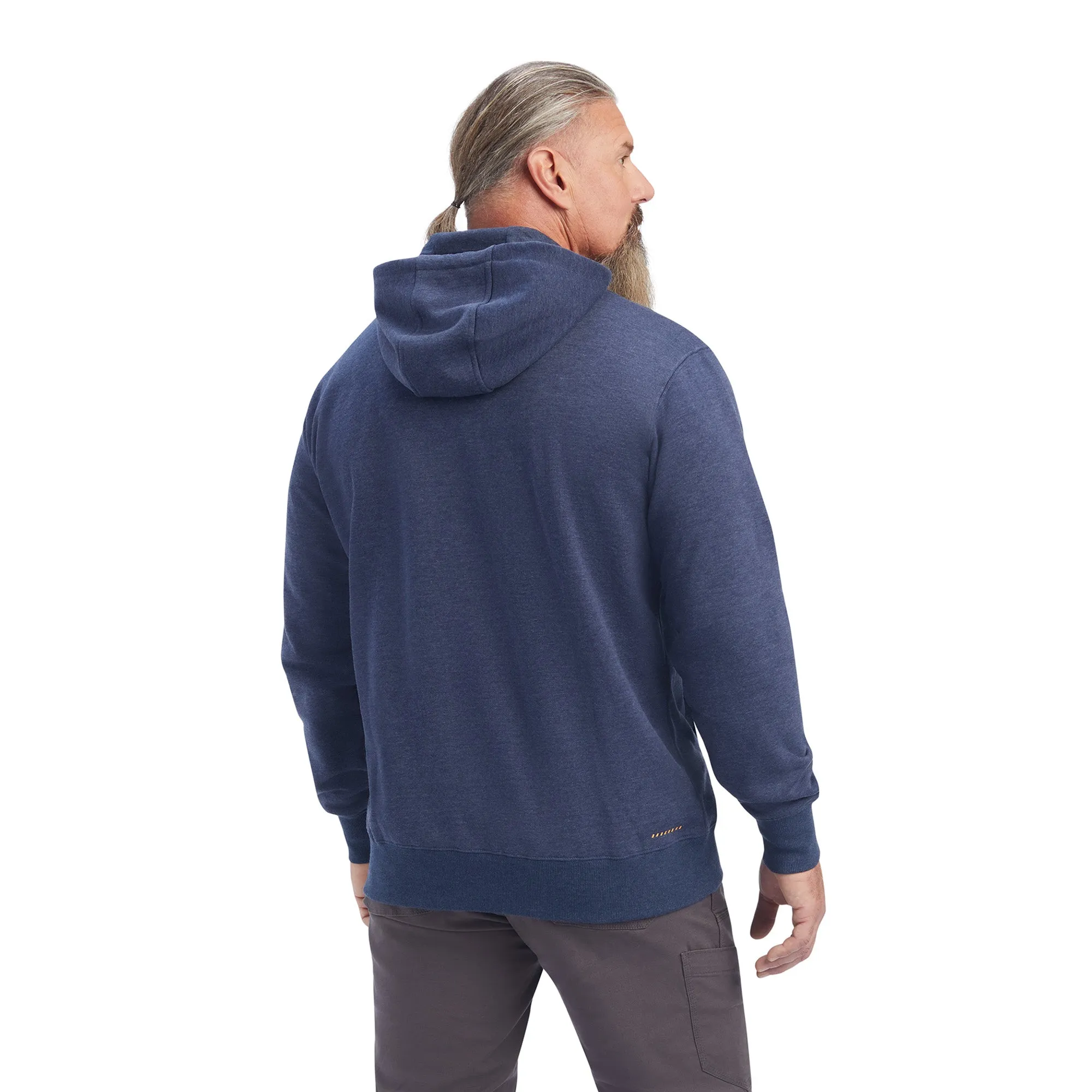 Ariat® Men's Rebar Workman Quarter Zip Navy Heather Hoodie 10041412