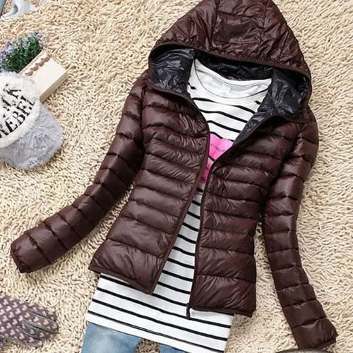 Autumn Winter Women Basic Jacket Coat Hooded