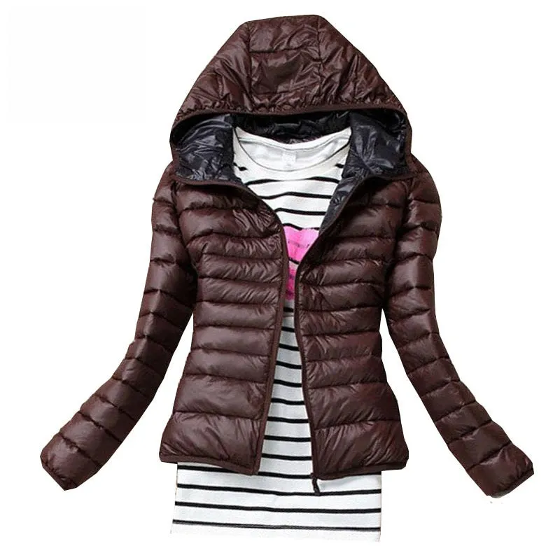 Autumn Winter Women Basic Jacket Coat Hooded