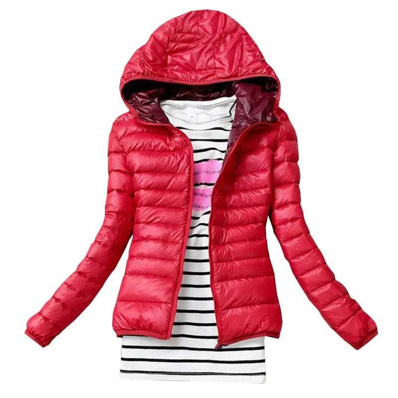 Autumn Winter Women Basic Jacket Coat Hooded