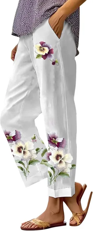 Baggy Linen Pants Women Pockets Spring Cotton Pants Women Summer Womens Palazzo Pants Plus Size