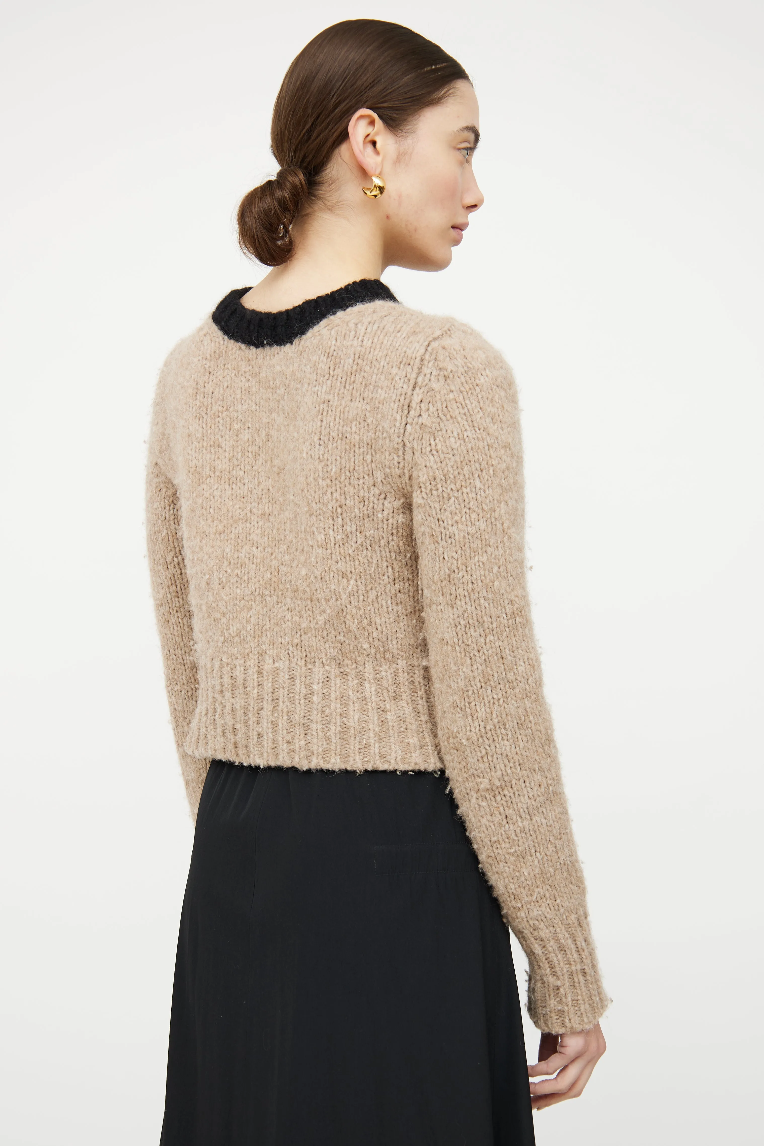 Beige & Black Knit Sweater