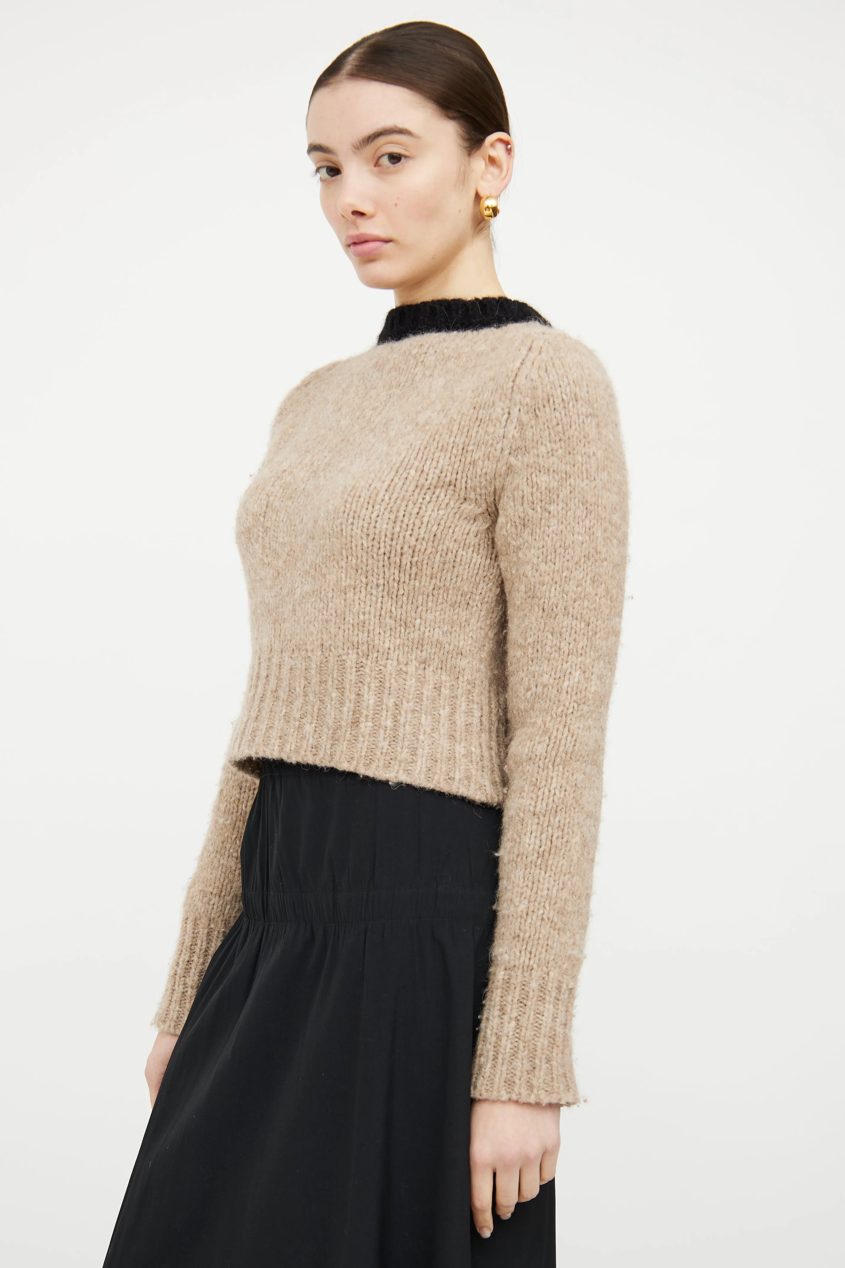 Beige & Black Knit Sweater