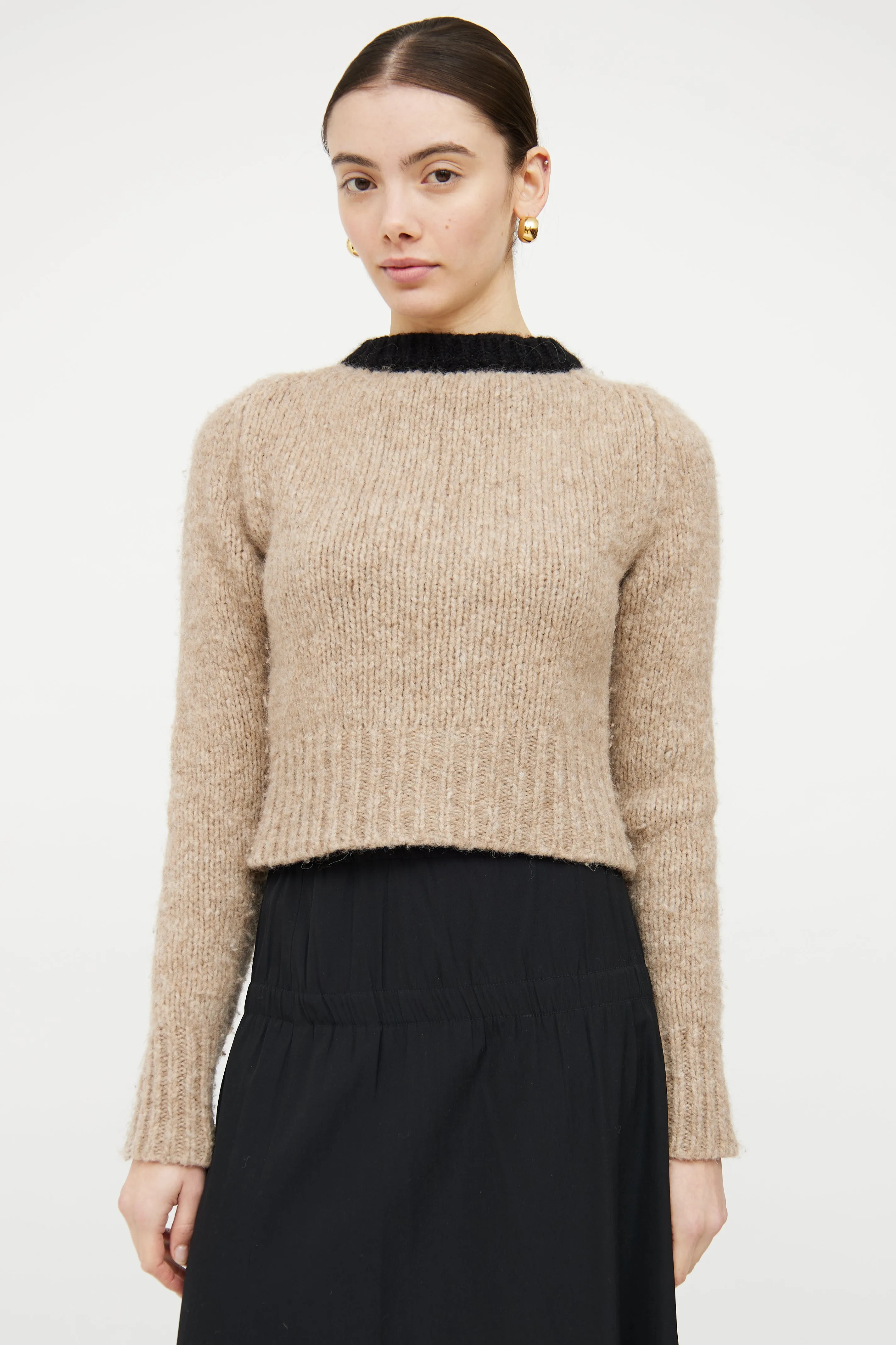 Beige & Black Knit Sweater
