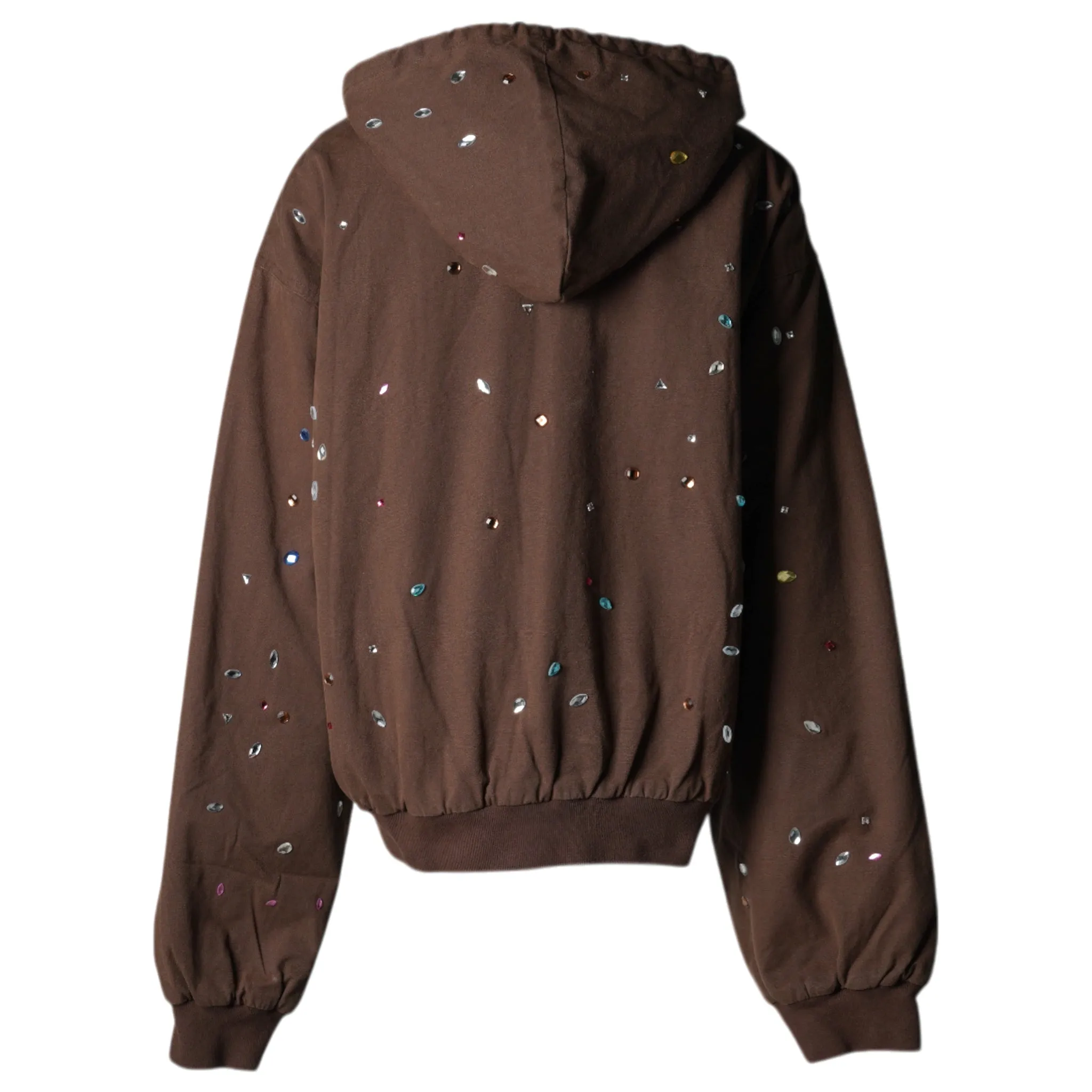 BEJEWLED CANVAS WORK JACKET / BROWN