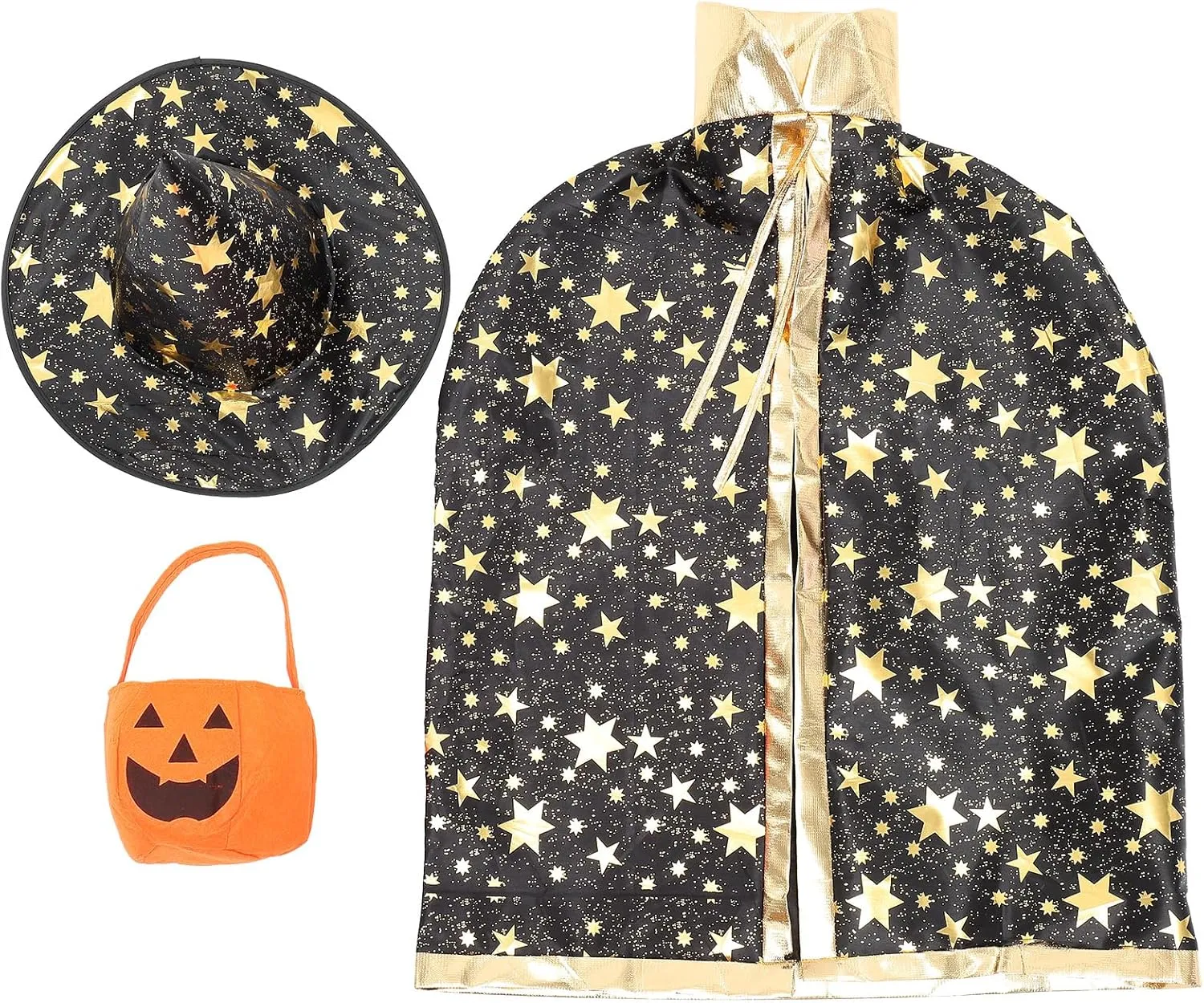 BESPORTBLE 3 Sets Kids Halloween Costumes Witch Cloak Witch Cape with Hat Children Cosplay Party Accessories for 3-12 Years Kid