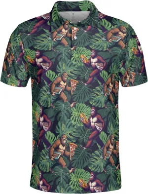 Bigfoot Golf Shirt Men Funny Golf Polos for Men Dry Fit Funny - Golf Polo Shirts Hawaiian Polo Golf Outfits (MP_PL_2)