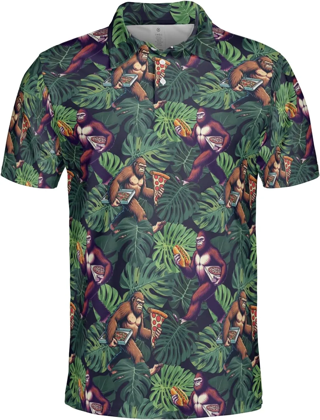 Bigfoot Golf Shirt Men Funny Golf Polos for Men Dry Fit Funny - Golf Polo Shirts Hawaiian Polo Golf Outfits (MP_PL_2)