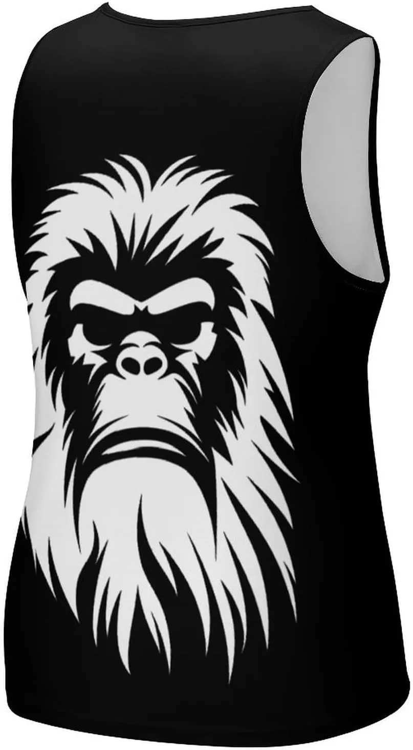Bigfoot Sasquatch Face Men's Tank Top Sleeveless T-Shirt Pullover Vest Shirts Gym Workout Beach Funny