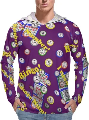 Bingo Dots Purple Men's Quick Dry Long Sleeve Shirts UV Sun Protection Moisture Wicking T-Shirt L