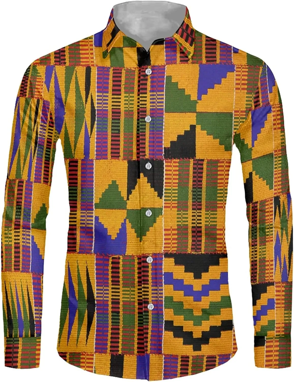 Biyejit Men's Muscle Fit Dress Shirts Wrinkle-Free Long Sleeve Casual Button Down Shirt Size XS-6XL