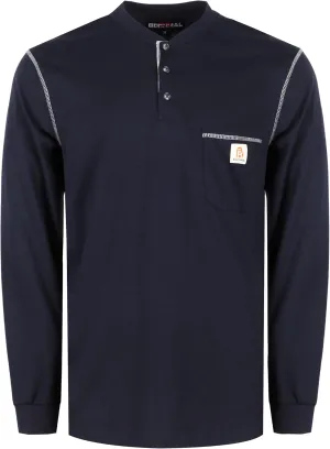 BOCOMAL FR Shirts for Men 5.5oz Lightweight Long Sleeve Work Henley Fire Resistant Shirt CAT2