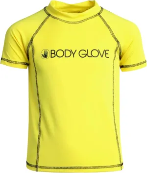 Body Glove Boys Swim Shirt - UPF 50  Quick Dry Sun Protection Short Sleeve Rash Guard for Boys Kids Swimwear (Sizes: 5-14)