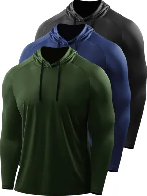 CADMUS Men's Workout Long Sleeve Fishing Shirts UPF 50  Sun Protection Dry Fit Hoodies