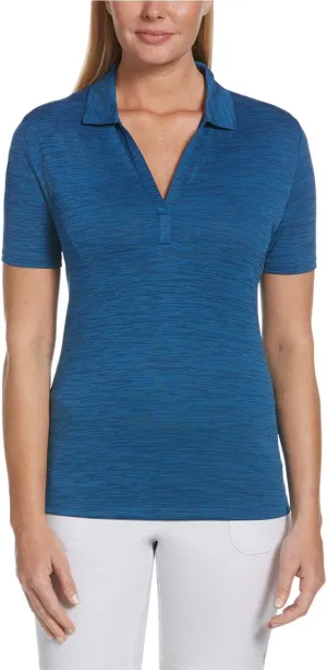 Callaway Women's Broken Stripe Golf Polo, Sun Protection, Moisture-Wicking, Lightweight, Performance Collared Shirt