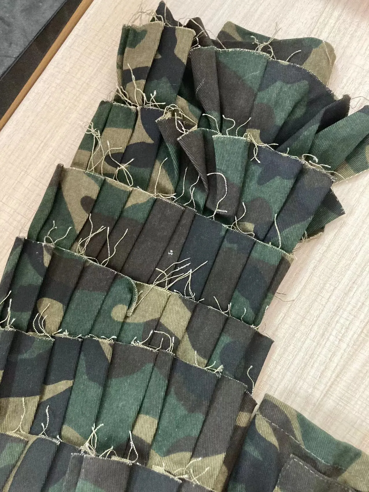 Camouflage Cascading Ruffles Flare Sleeve Button Up Jacket