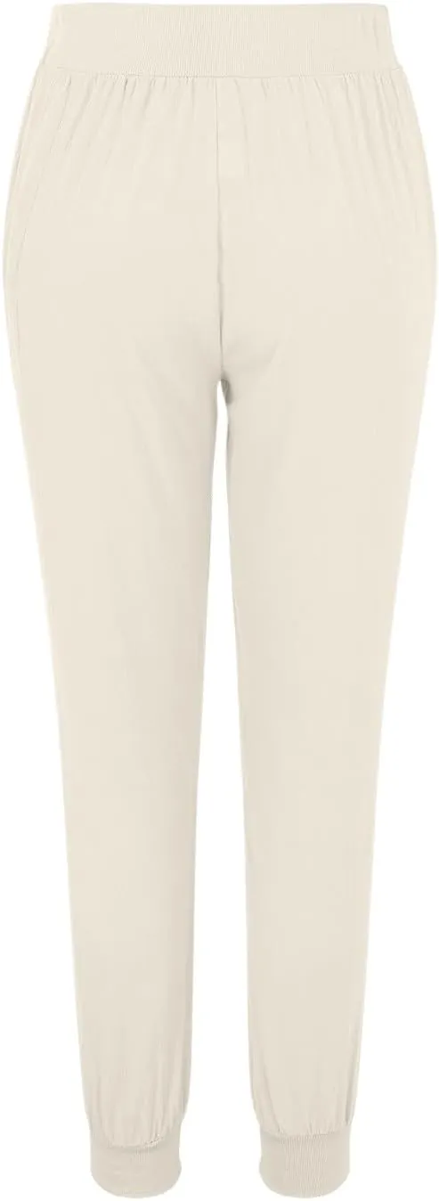 Cotton Linen Pants for Women Summer Causal Baggy Wide Leg Pants Loose Solid Drawstring Elastic High Waist Beach Trouser