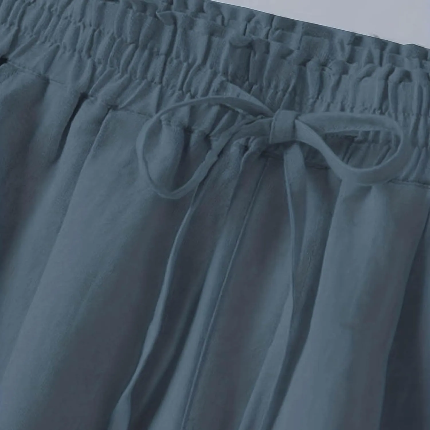 Cotton Linen Wide Leg Pants for Women Summer Casual Yoga Palazzo Pants High Waist Straight Leg Trousers with Pockets