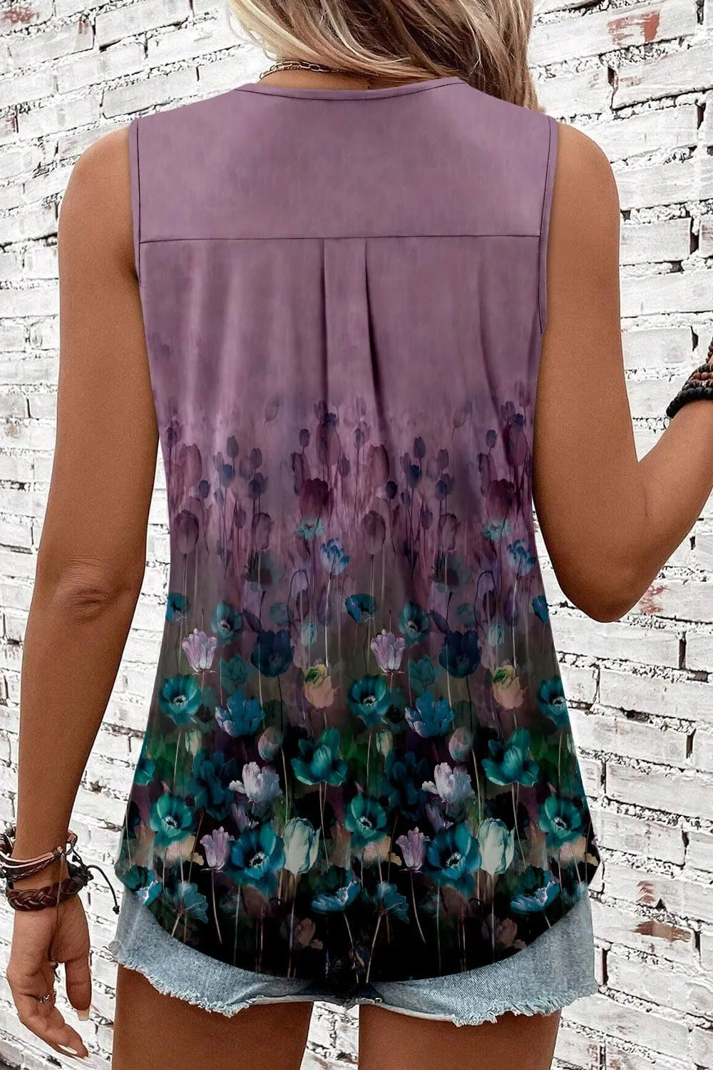 CRAZY GRID Women Summer Tank Tops Round Neck Sleeeveless Folded Front Tunic Casual Outfit 2025 Basic Loose Shirts