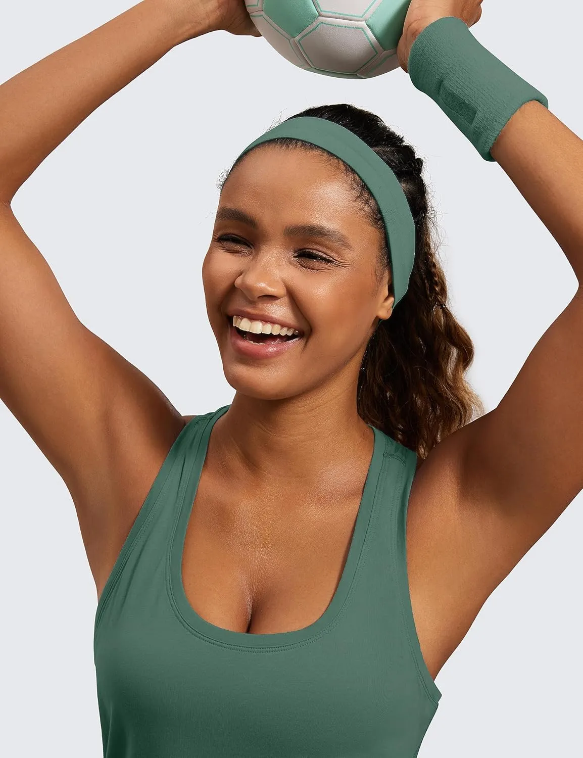 CRZ YOGA Womens Pima Cotton Racerback Workout Tank Tops Scoop Neck Athletic Loose Sleeveless Shirts