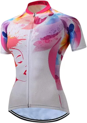 Cycling Jersey Women, Short Sleeve Bike Shirts Summer Road Bicycle Clothes Female Biking Tops Qiuck Dry S-3XL