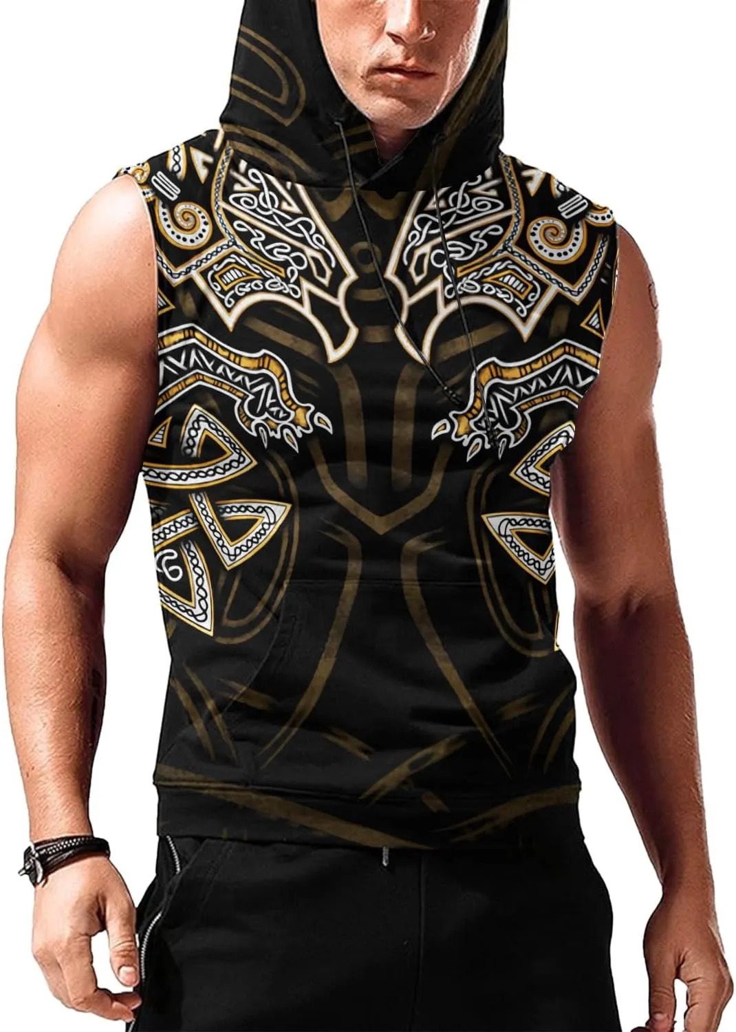 Desantiago Workout Hooded Tank Tops Sports Training Sleeveless Gym Hoodies Bodybuilding Cut Off Muscle Shirts
