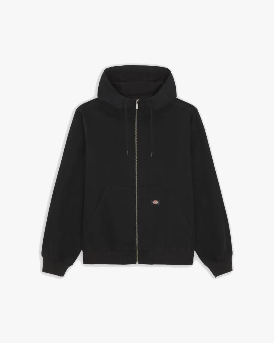 Dickies Unlined Duck Canvas Hooded Jacket - Stone Washed Black