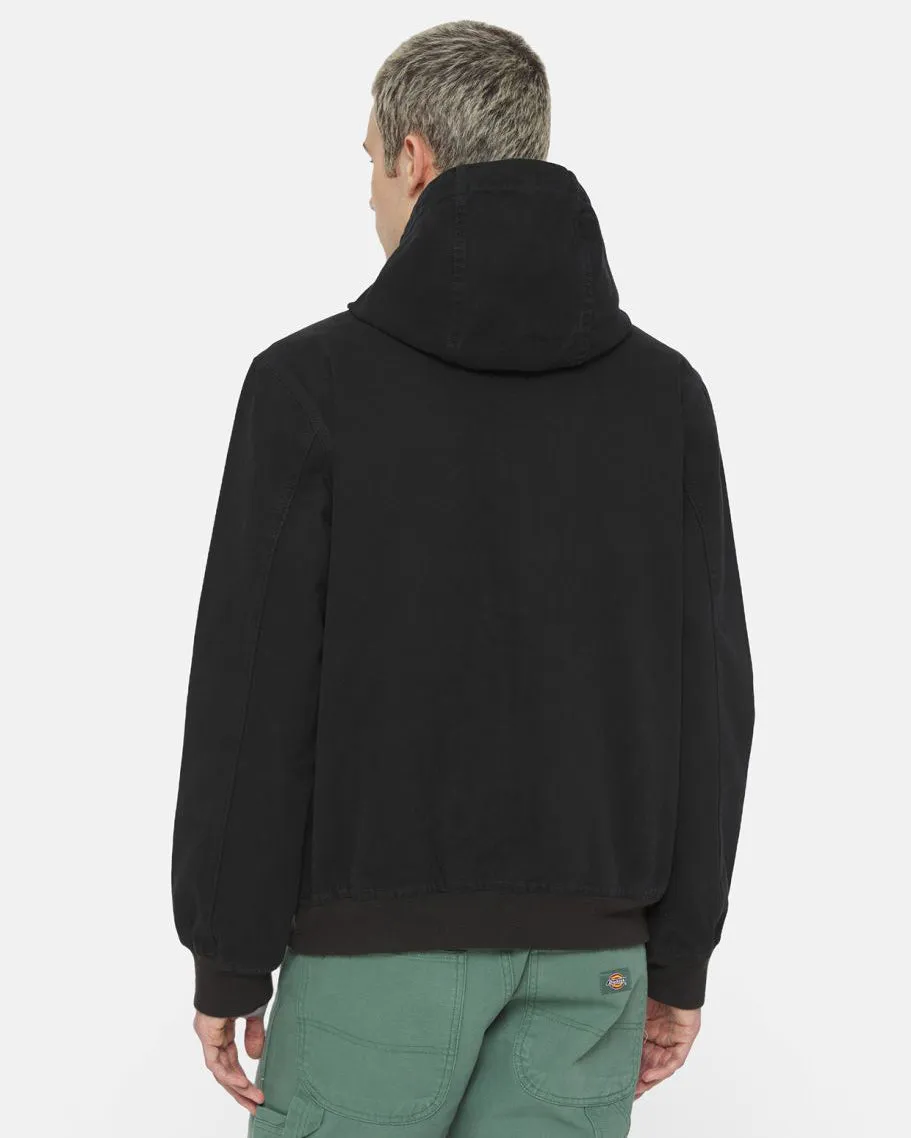 Dickies Unlined Duck Canvas Hooded Jacket - Stone Washed Black