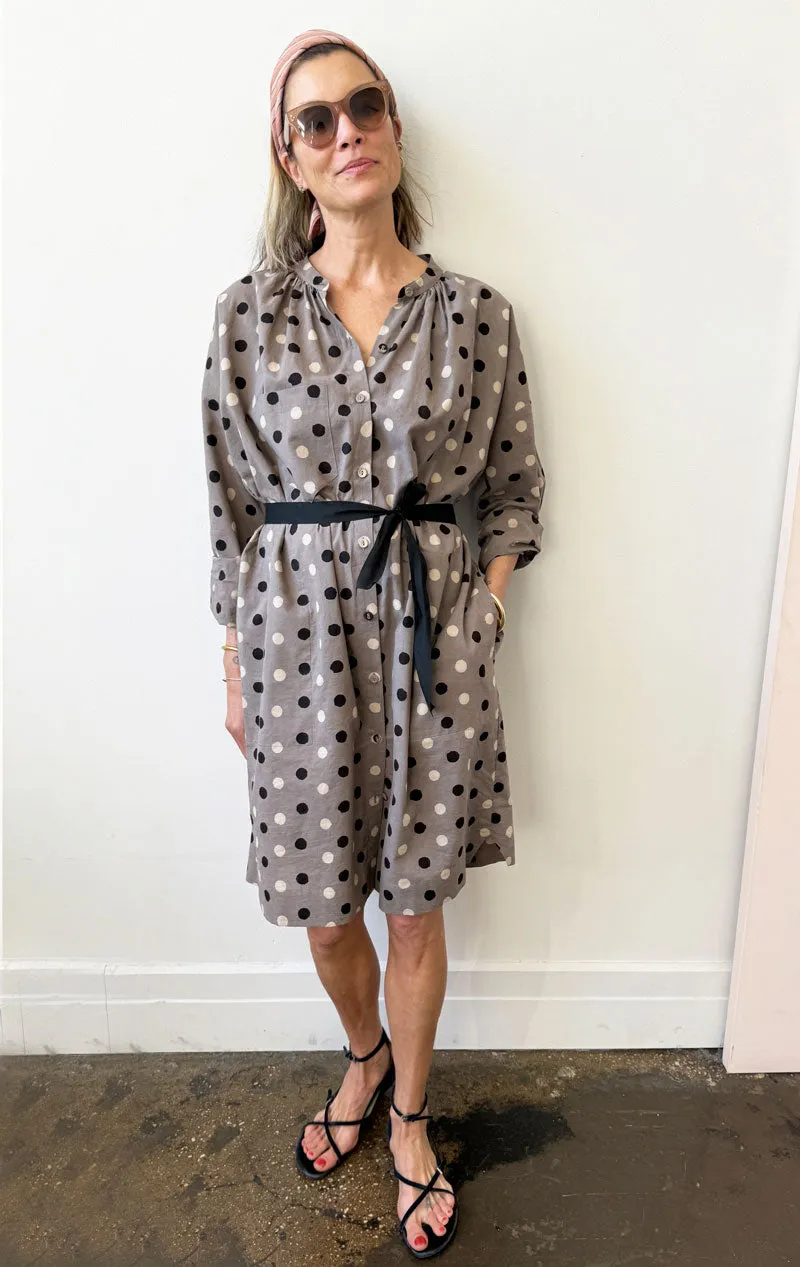 Dot button dress-50% off