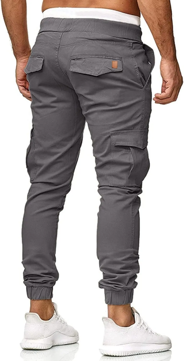 Drawstring Pant Fashion Men's Sport Pure Color Bandage Casual Loose Sweatpants