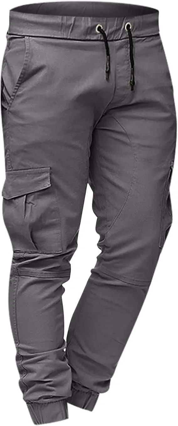 Drawstring Pant Fashion Men's Sport Pure Color Bandage Casual Loose Sweatpants
