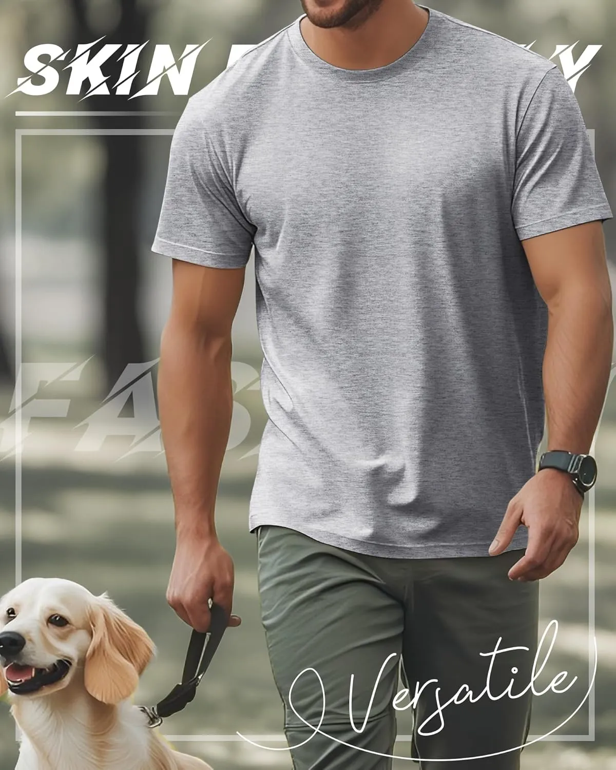 Ficerd 8 Pack Men's Big and Tall Shirts Short Sleeve Cotton Tee Summer Crew Neck Top Multipack