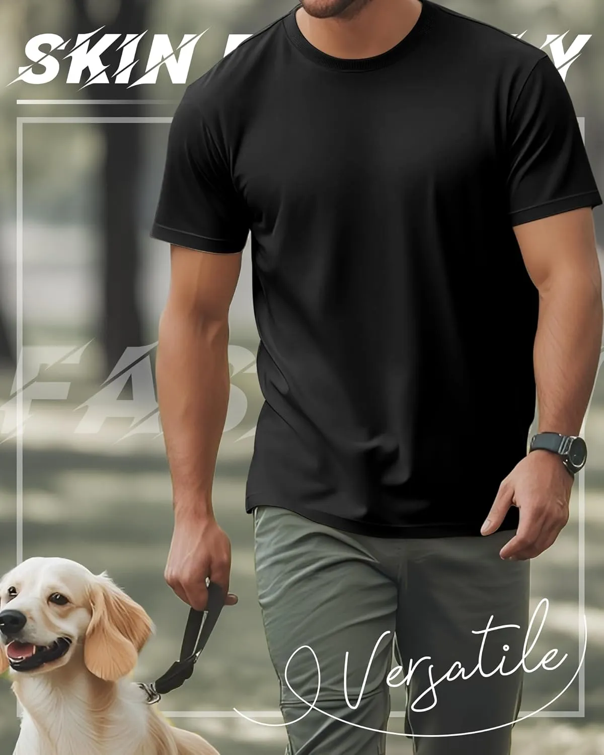 Ficerd 8 Pack Men's Big and Tall Shirts Short Sleeve Cotton Tee Summer Crew Neck Top Multipack