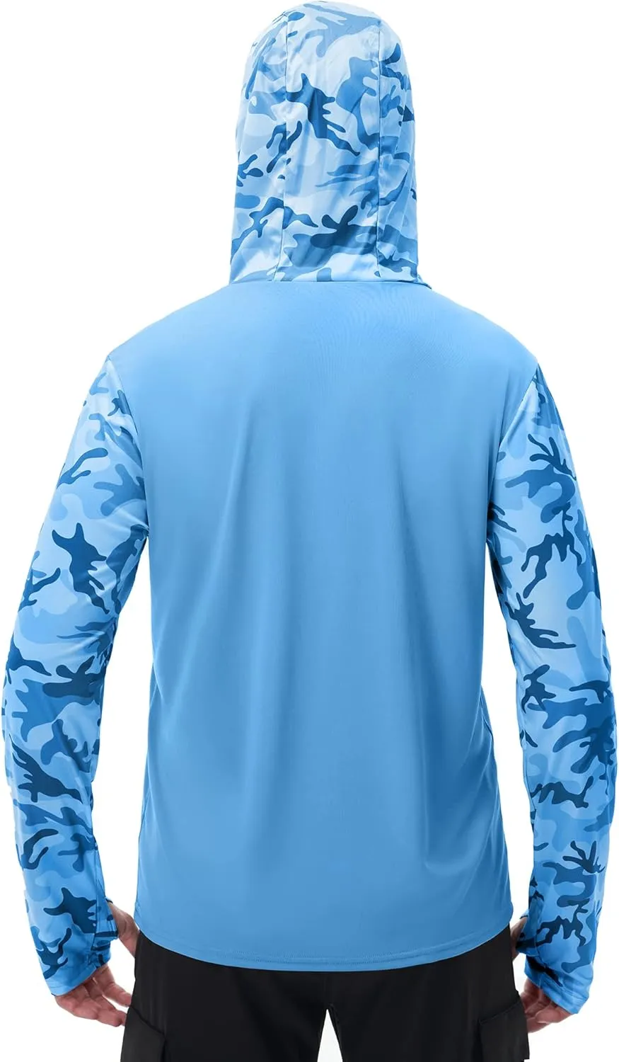 FISHEAL Men's Performance Fishing Hoodie Shirt - UPF 50  UV Sun Protection Long Sleeve Shirts with Mesh Face Mask