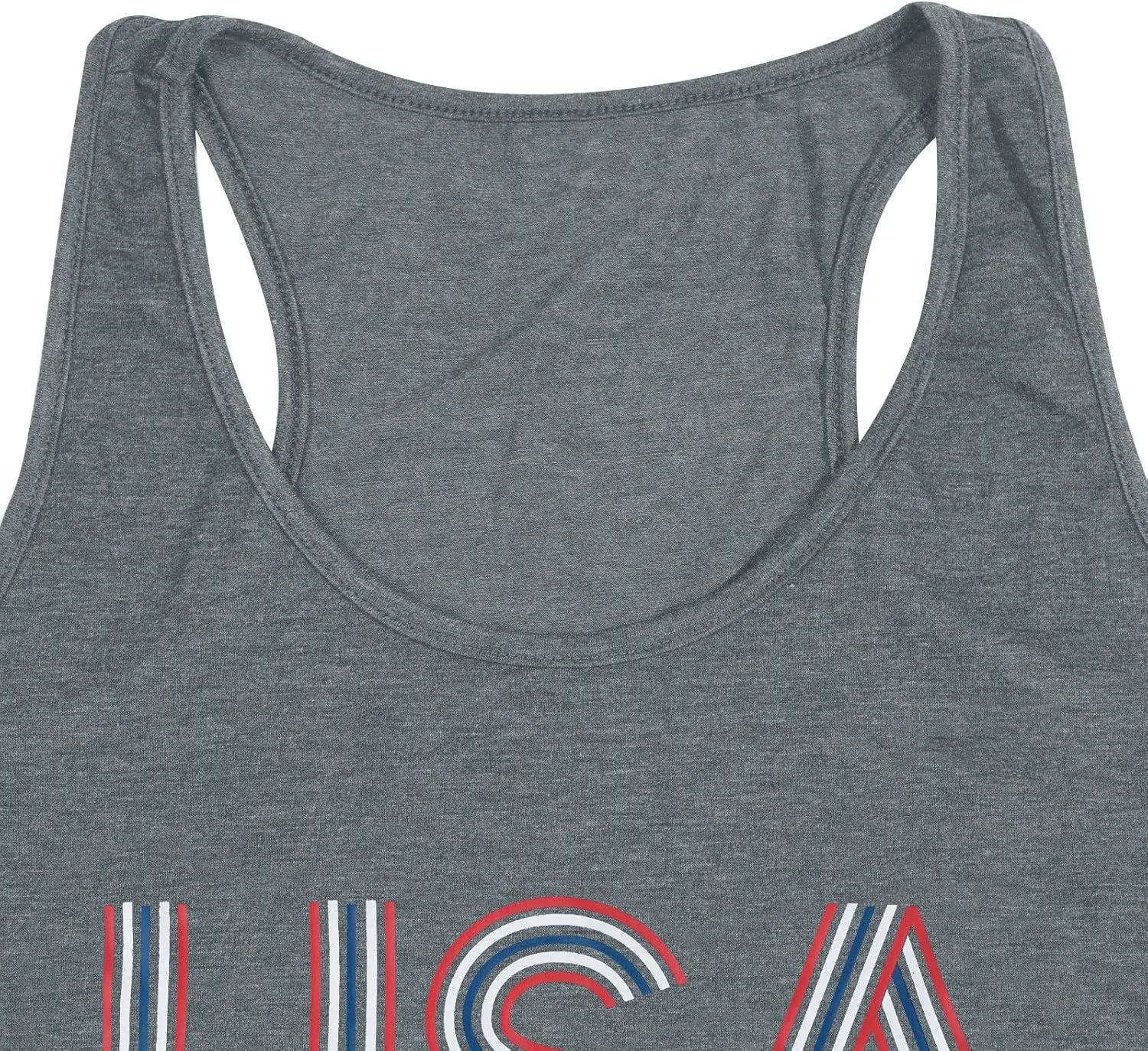 FLOYU Women USA Tank Top 4th of July Tops Casual Patriotic Letter Printed Sleeveless Shirts