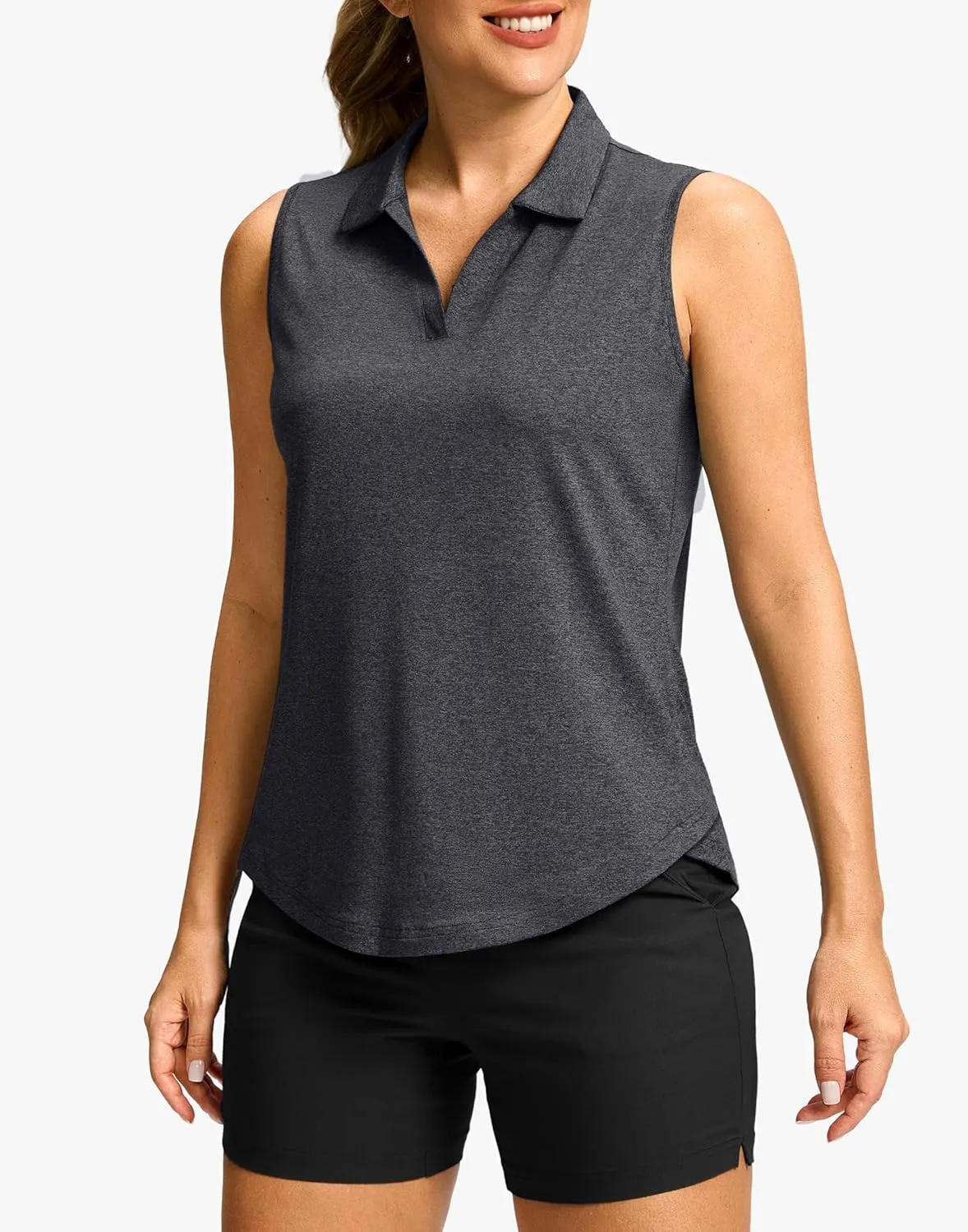 G Gradual Sleeveless Golf Shirts for Women Collared V Neck Tennis Tank Top Cooling Polo UPF 50  Quick Dry Lightweight