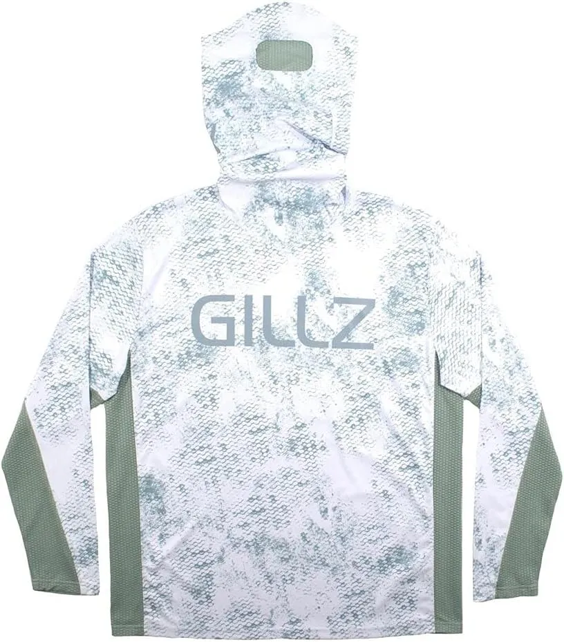 Gillz Men's Pro Striker Long Sleeve UV Fishing Shirt with Built-in Mask | UV Protection | Moisture Wicking