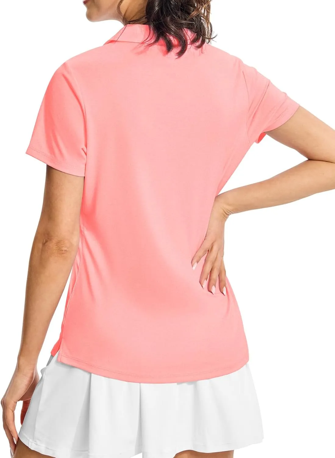 Gopune Women's Short Sleeve Golf Shirts V Neck Collared Tennis Tops Quick Dry UV Protection