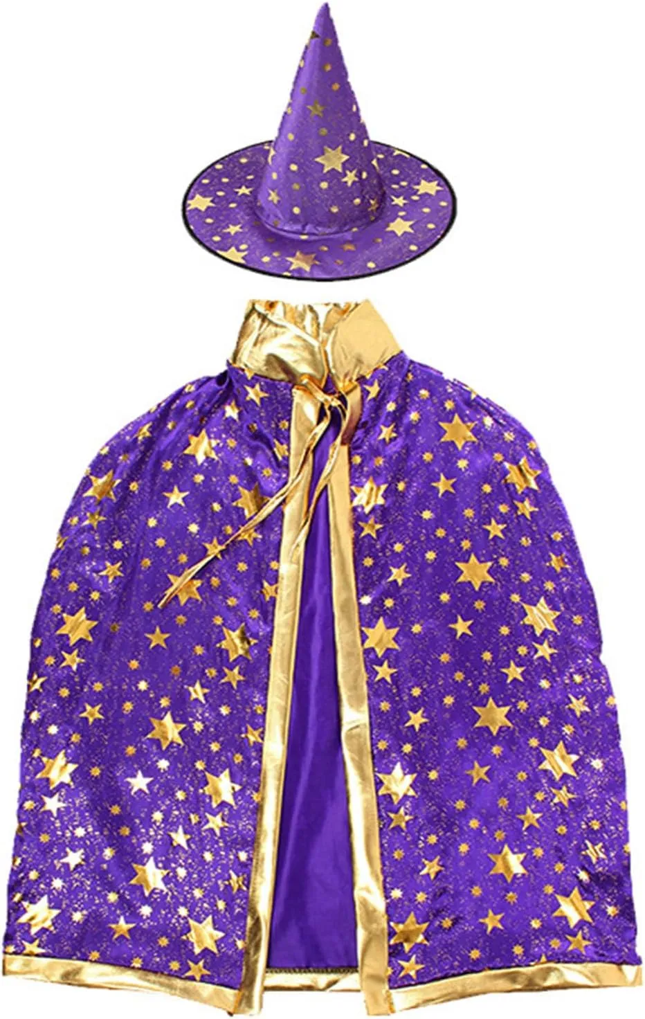 Halloween Costume Wizard Cape Witch hat Cloak with Hat Children's Role Play Party.
