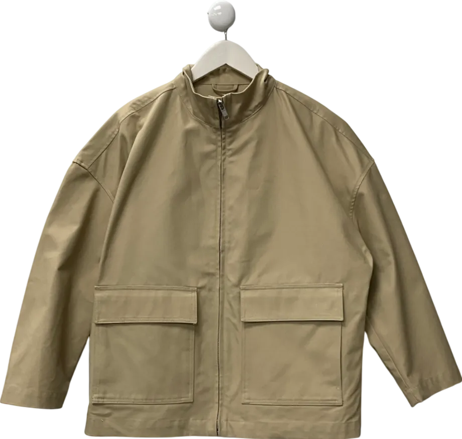H&M Beige Oversized Canvas Jacket UK S