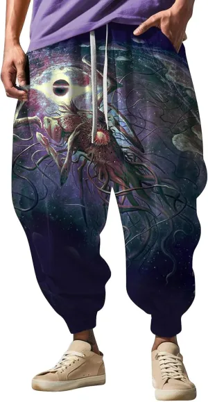 Harem Pants for Men Fashion Street Feel Casual Sweatpants Hippie Pants Men Mens Harem Pants Samurai Black Harem