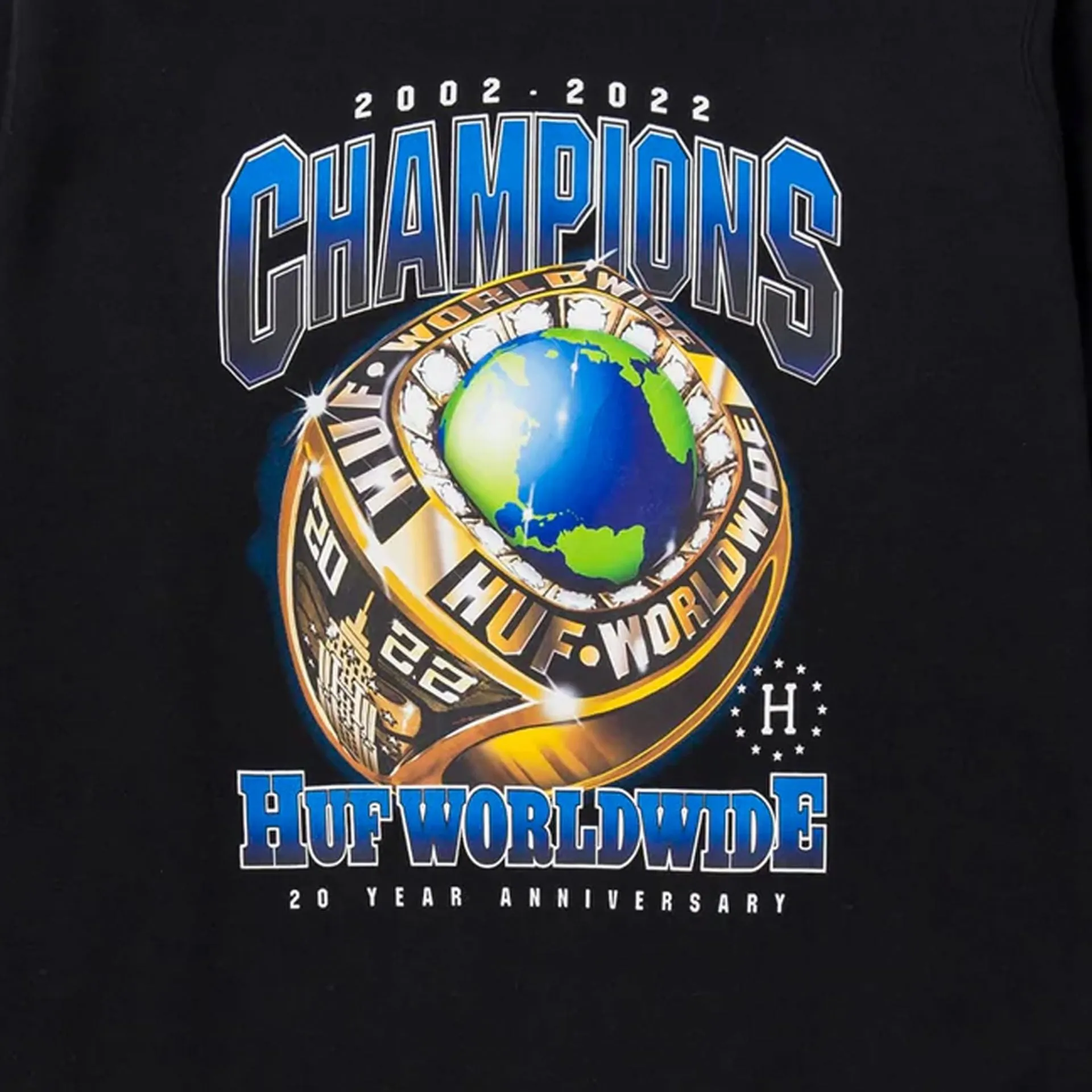 HUF | CHAMPIONS CREWNECK  { BLACK