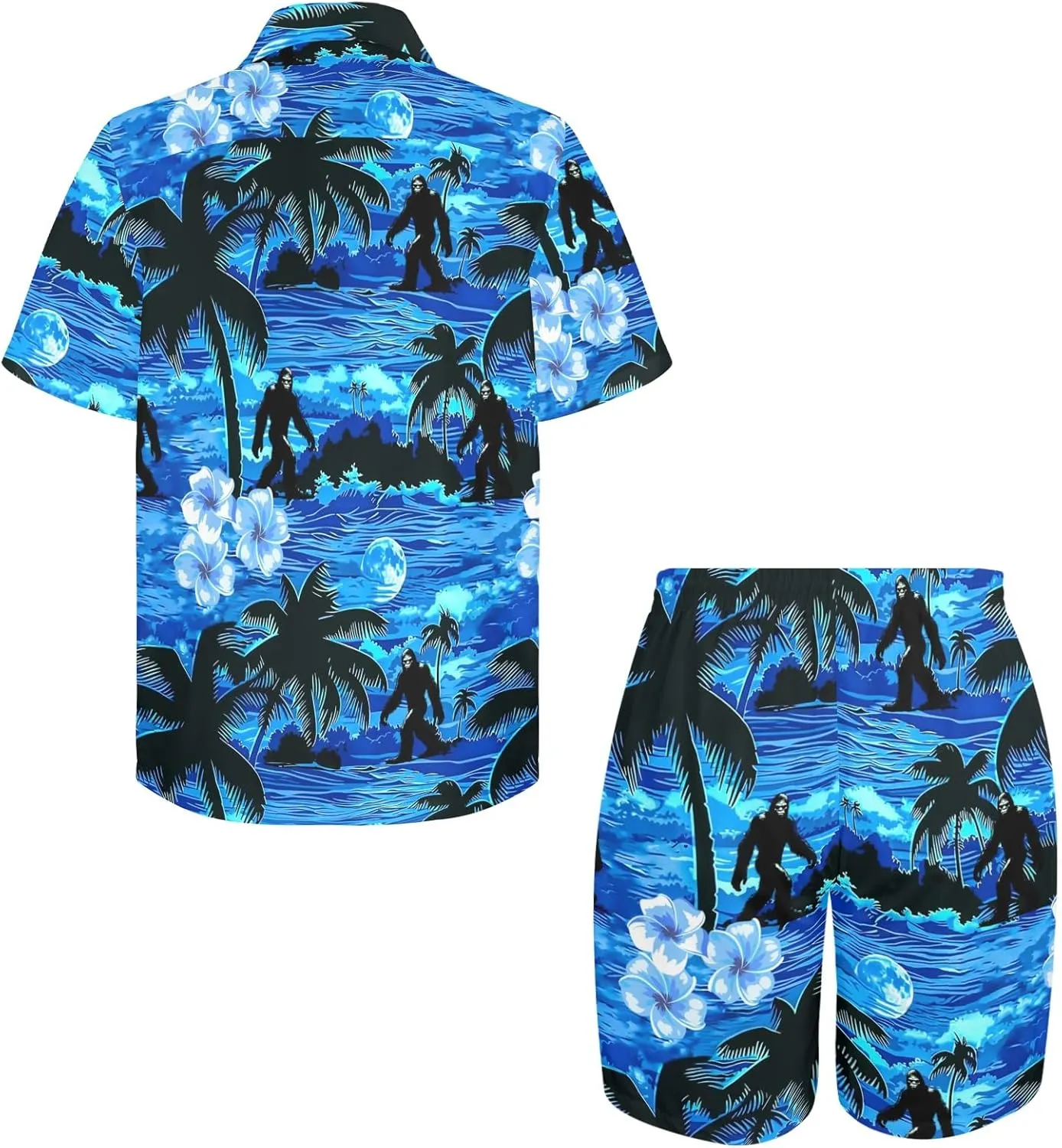 HUGLAZY Mens 2 Piece Outfit Summer Shirts Short Sleeve Hawaiian Shirt And Shorts Beach Outfits Party Disco